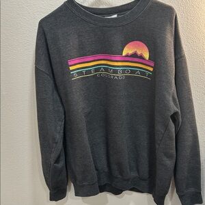 Gray sweatshirt from Steamboat Springs Colorado.